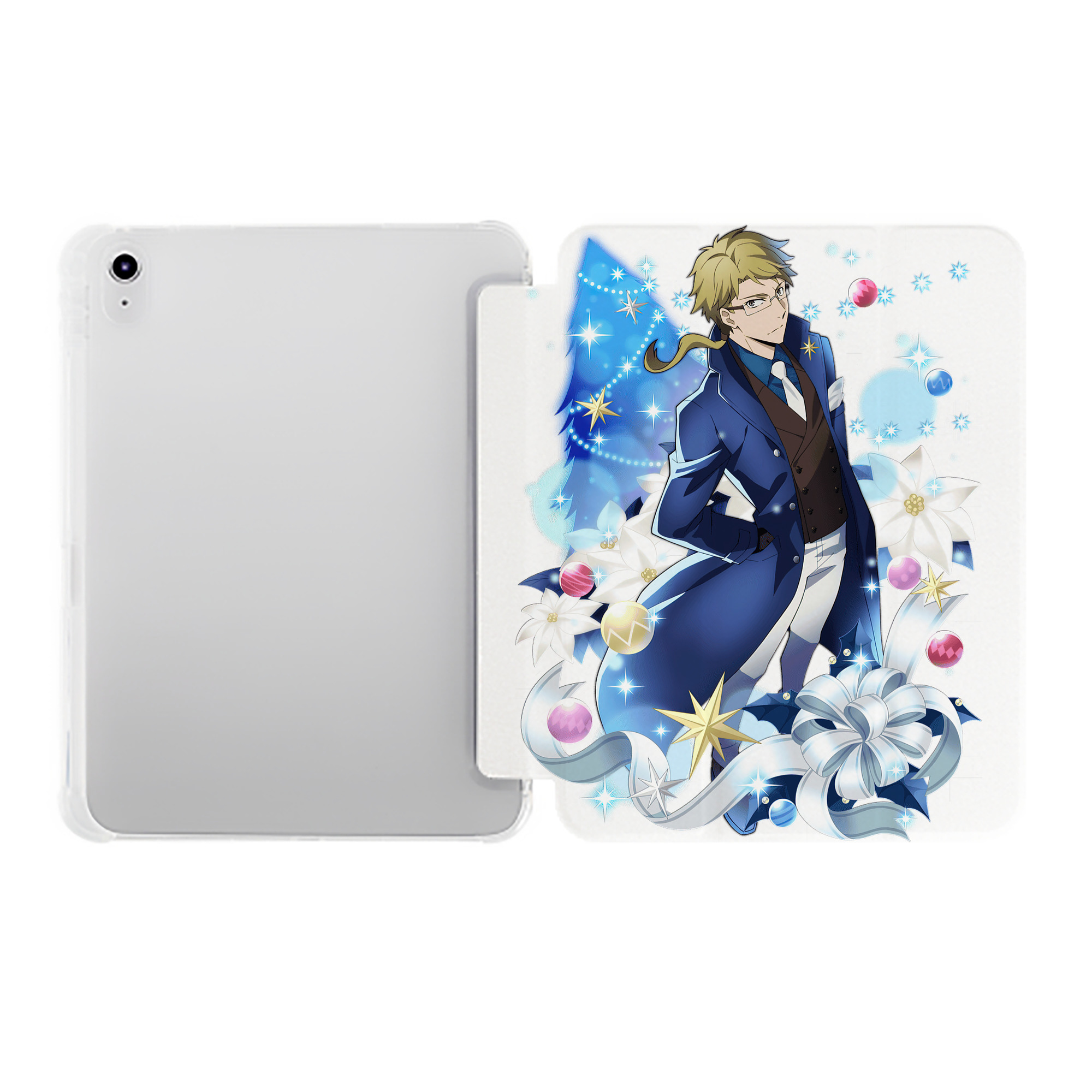 （画像用） 文豪ストレイドッグス Bungo Stray Dogs IPad ケース ペン収納付き 三つ折りスタンド PUレザー×シリコン 対応機種9.5/10.5/10.9インチ